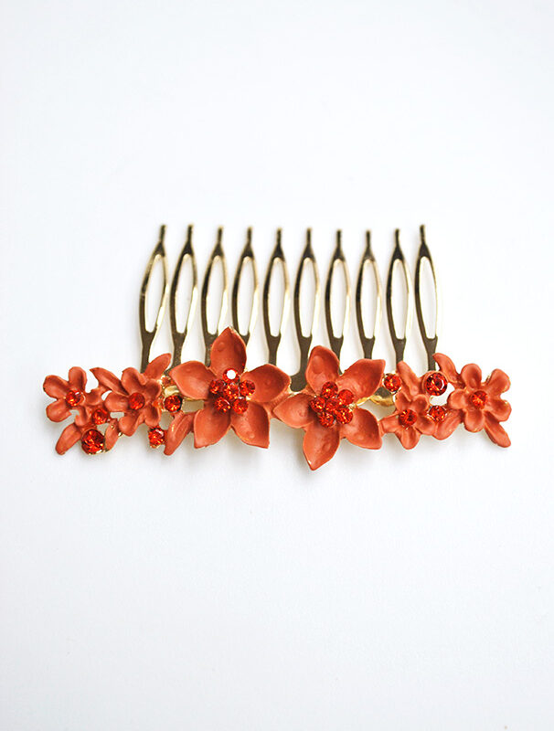 Peineta naranja de fiesta