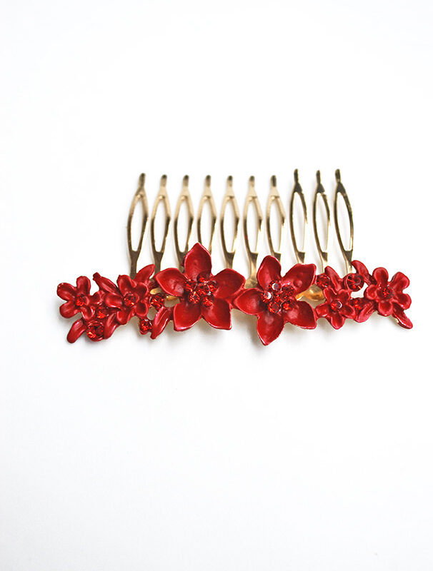 Peineta roja de fiesta