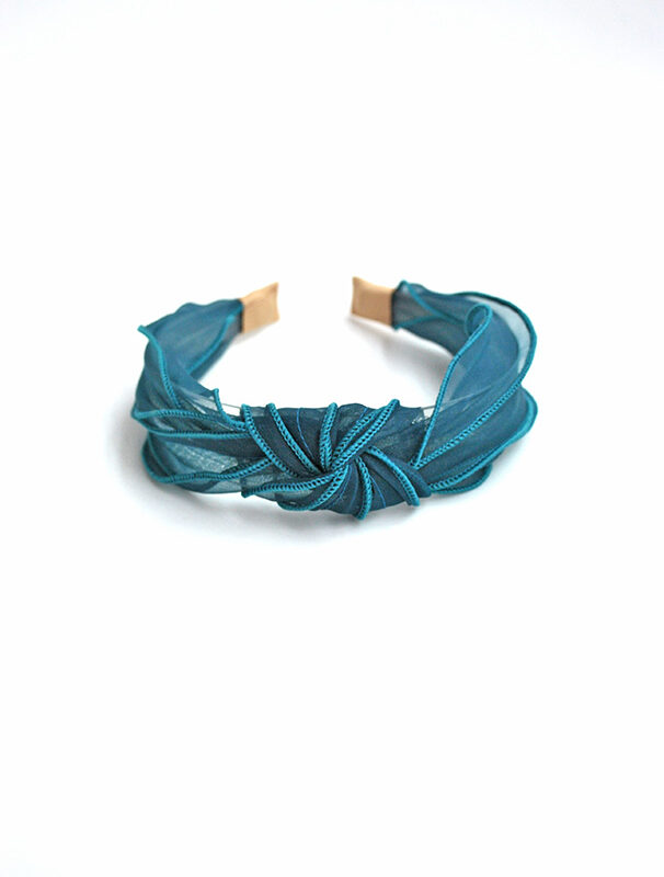 Diadema tul azul petróleo