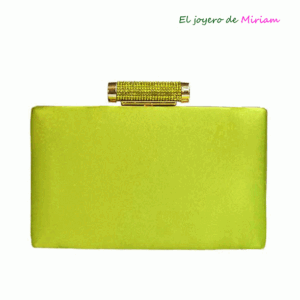Bolso clutch verde lima raso