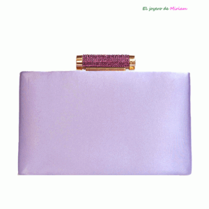 Bolso clutch lila de raso