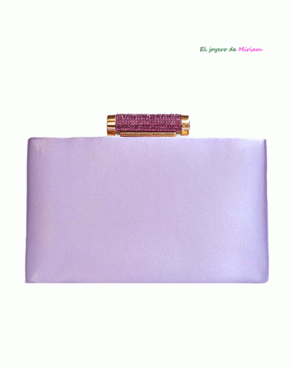 Bolso clutch lila de raso