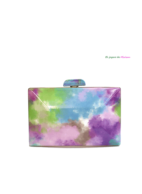 Clutch multicolor efecto mármol