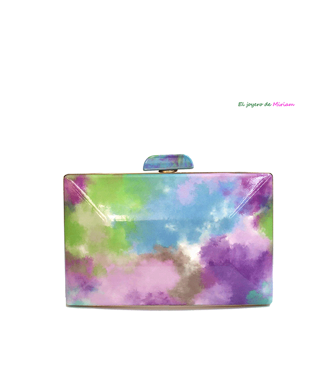 Clutch multicolor efecto mármol