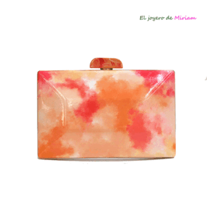 Clutch naranja efecto mármol