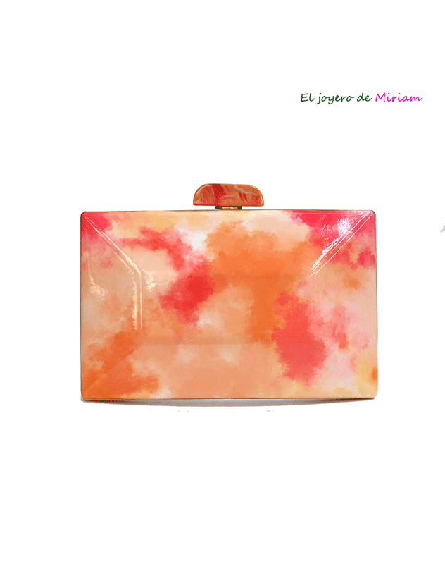 Clutch naranja efecto mármol