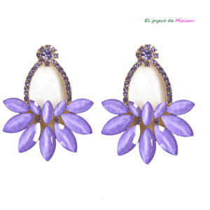 Pendientes malvas cristal