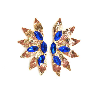 Pendientes azul klein hojas
