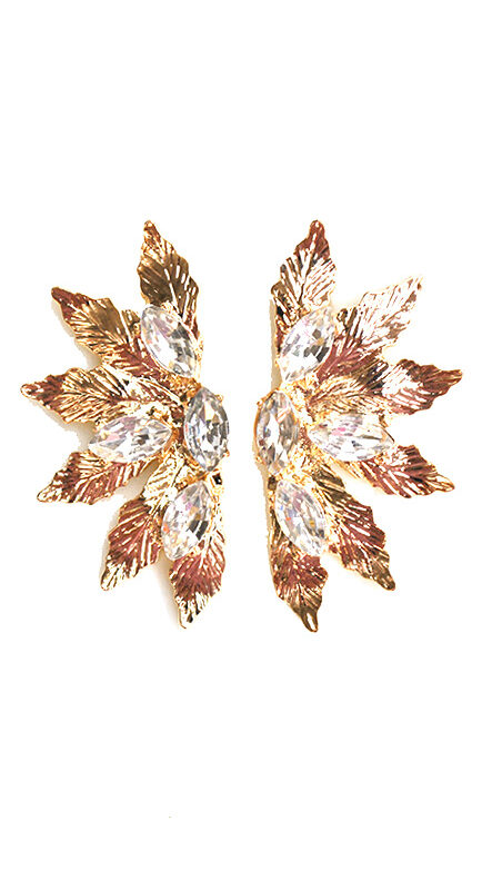 Pendientes blancos hojas