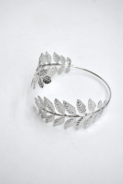 Brazalete plateado hojas - Imagen 3