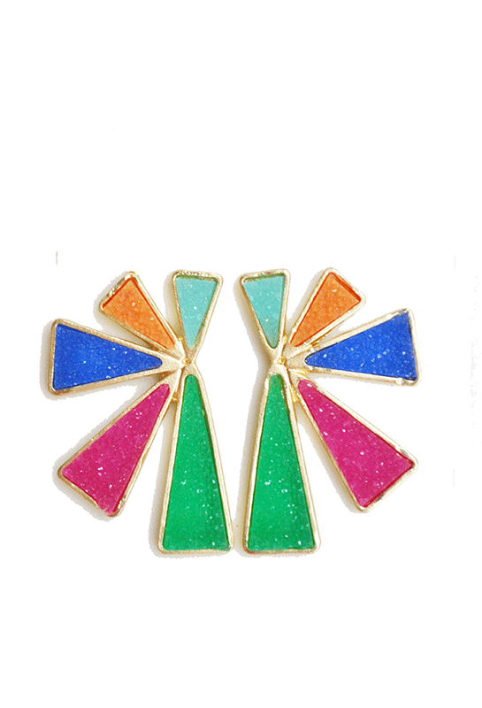 Pendientes multicolor piedras