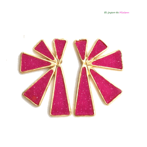 Pendientes fucsias piedras