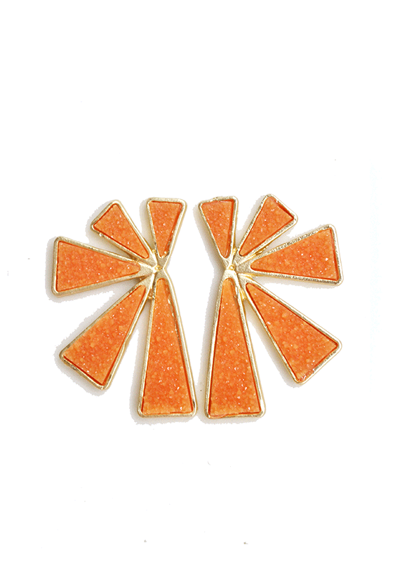 Pendientes naranjas piedras