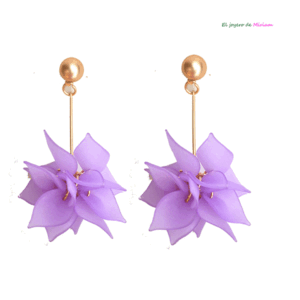 Pendientes lilas resina