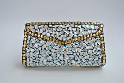 Clutch rígido latón y nácar - Imagen 2