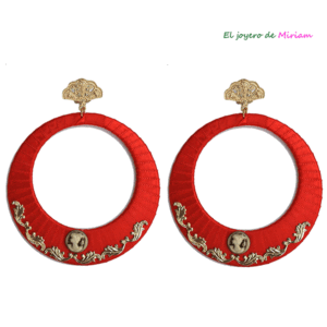 Pendientes aros rojos flamenca