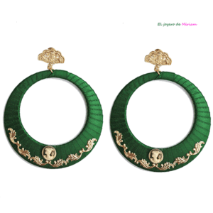 Pendientes aros verdes flamenca