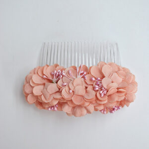 Peineta rosa nude flores