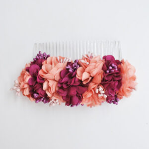 Peineta bugamvilla y rosa flores