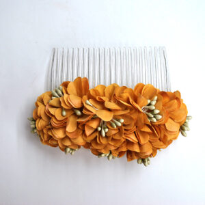 Peineta mostaza con flores