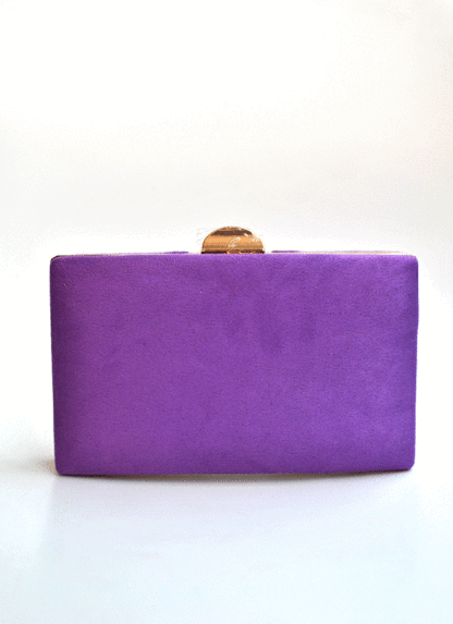 Bolso clutch morado fruncido - Imagen 3