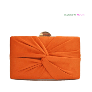 Bolso clutch naranja fruncido