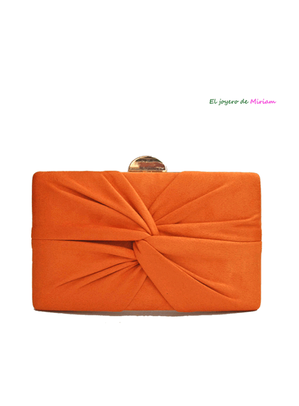 Bolso clutch naranja fruncido