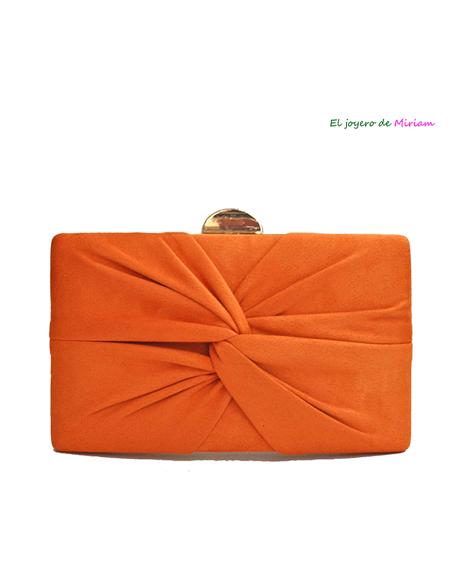 Bolso clutch naranja fruncido