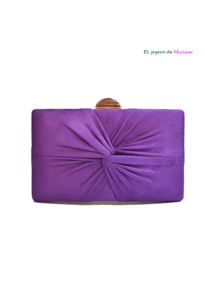 Bolso clutch morado fruncido