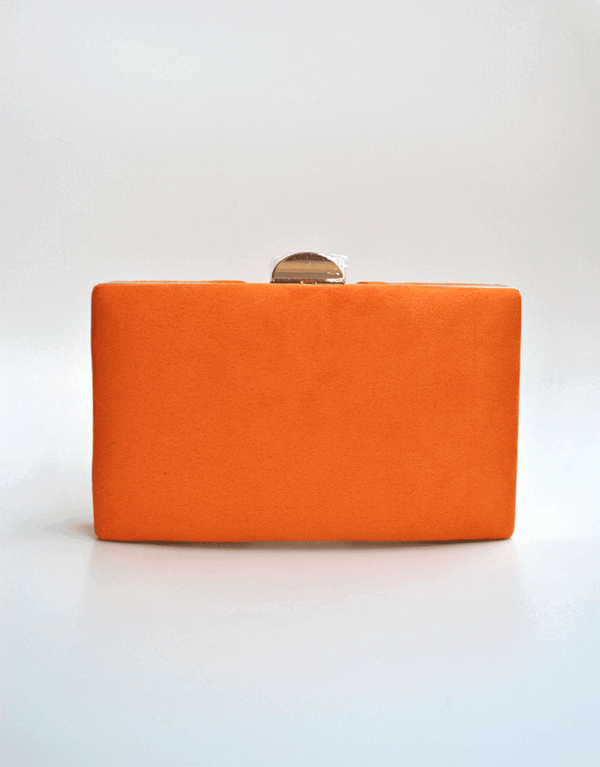 Bolso clutch naranja fruncido - Imagen 3