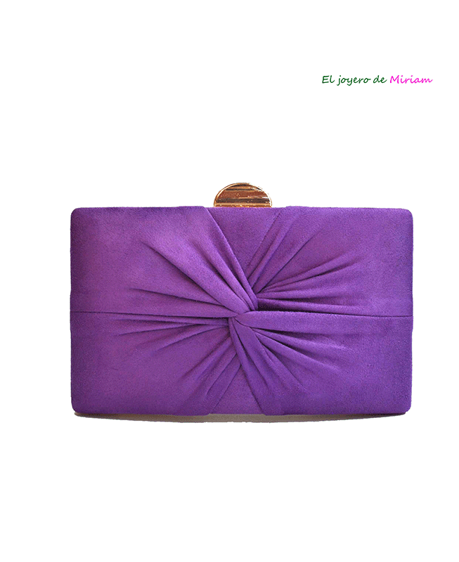 Bolso clutch morado fruncido