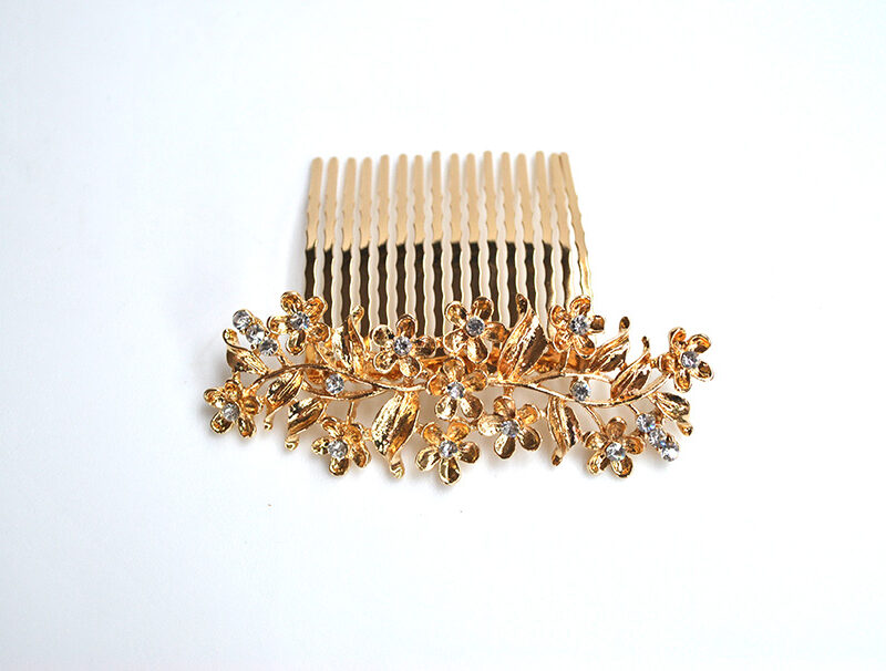 Peineta cristal y metal