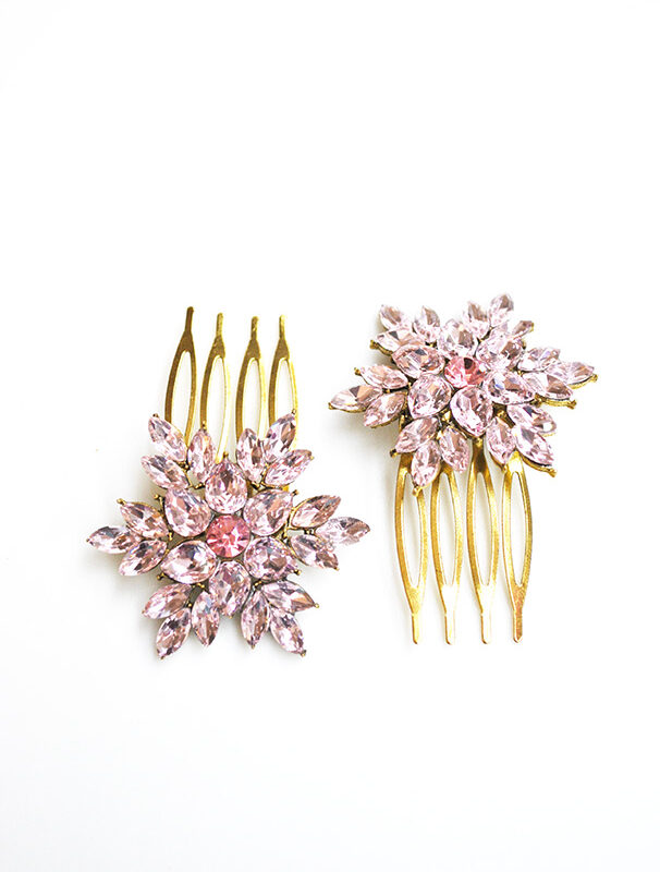 Pareja de peinetas rosas