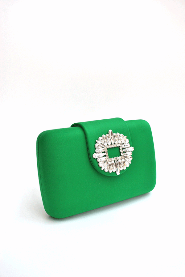 Bolso clutch verde joya - Imagen 2