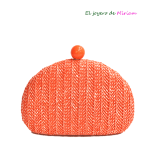 Bolso clutch naranja de rafia