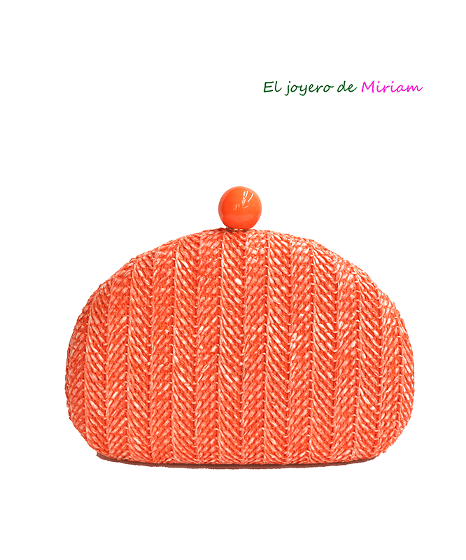 Bolso clutch naranja de rafia