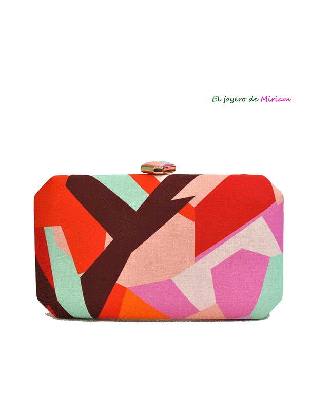 Bolso clutch multicolor estampado
