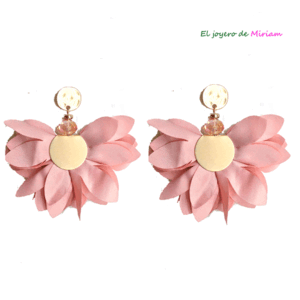 Pendientes flores rosa nude