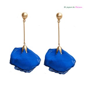 Pendientes azul klein pétalos