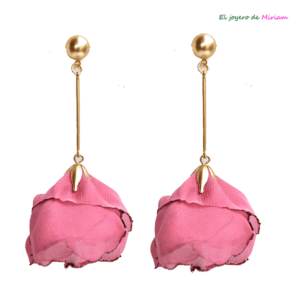 Pendientes pétalos rosas