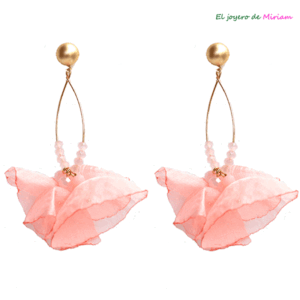Pendientes pétalos rosas