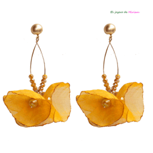 Pendientes pétalos mostaza