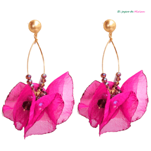 Pendientes pétalos fucsias