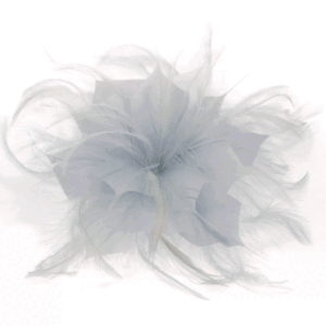 Flor tocado gris plumas