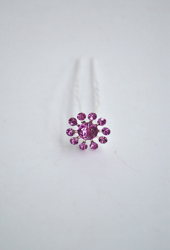 Horquilla rosa cristales