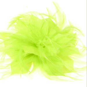 Tocado flor verde lima plumas