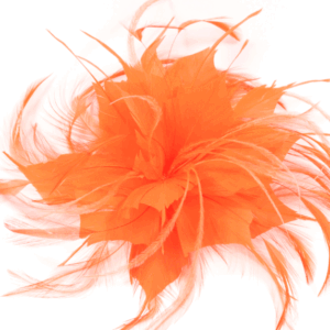 Flor tocado naranja plumas