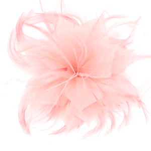 Tocado plumas rosa nude
