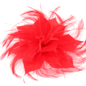 Flor tocado rojo plumas