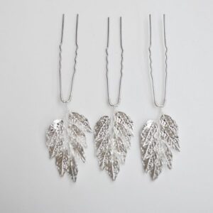 Juego 3 horquillas plateadas